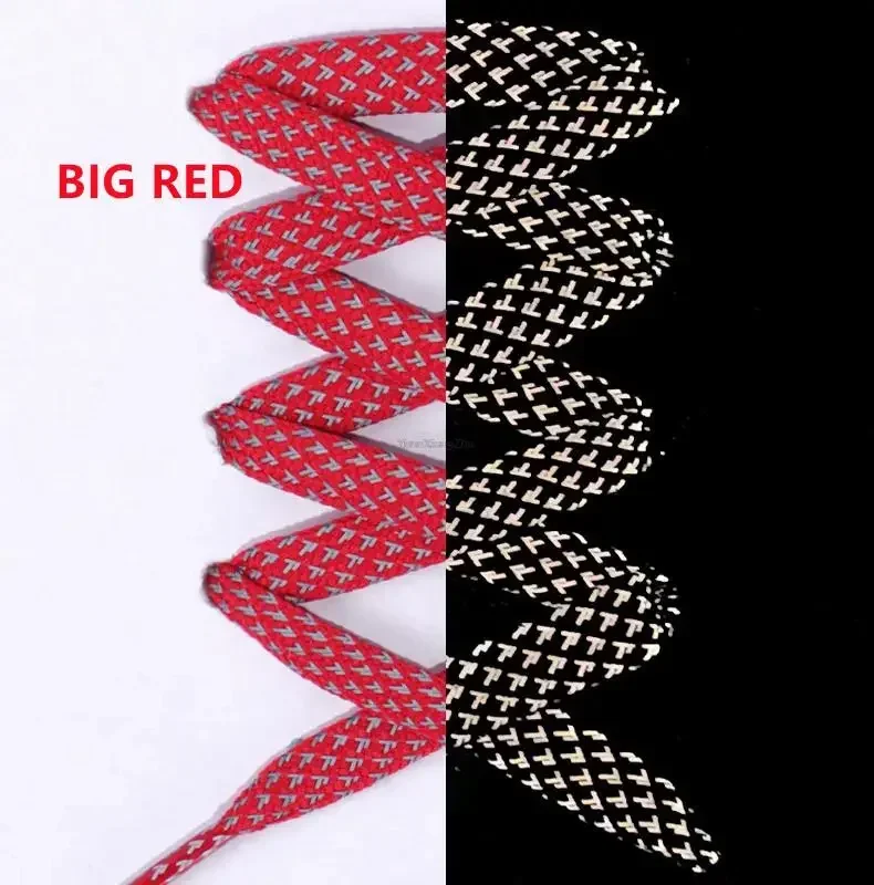 3M Reflective Flat Shoelaces for Sneakers Colorful Reflective Shoe Laces Luminous Shoelace 100/120/140/160CM Shoestrings 1 Pair