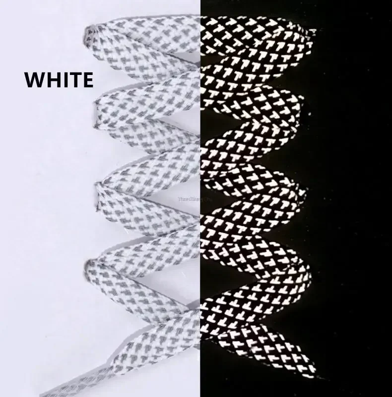 3M Reflective Flat Shoelaces for Sneakers Colorful Reflective Shoe Laces Luminous Shoelace 100/120/140/160CM Shoestrings 1 Pair