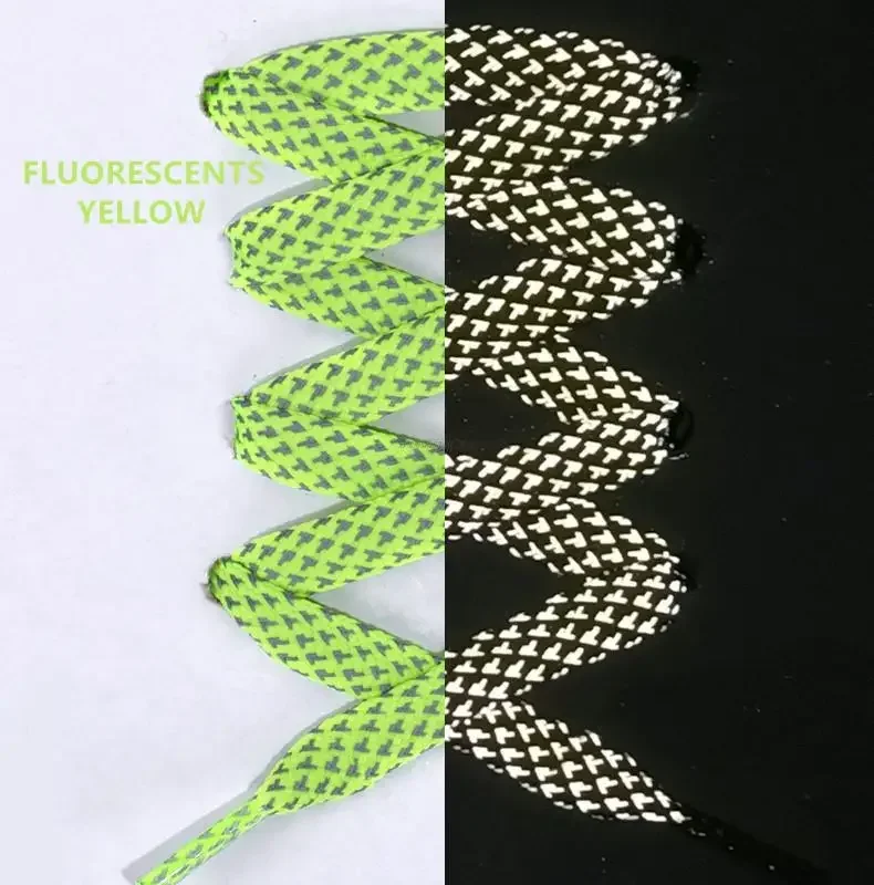 3M Reflective Flat Shoelaces for Sneakers Colorful Reflective Shoe Laces Luminous Shoelace 100/120/140/160CM Shoestrings 1 Pair
