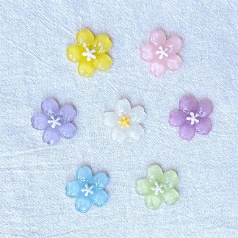 Cartoon Cherry Blossom 3D Resin Shoe Buckle Hole Charms Colorful Flower Shoe Decorations DIY Accessories for Kids' Shoes