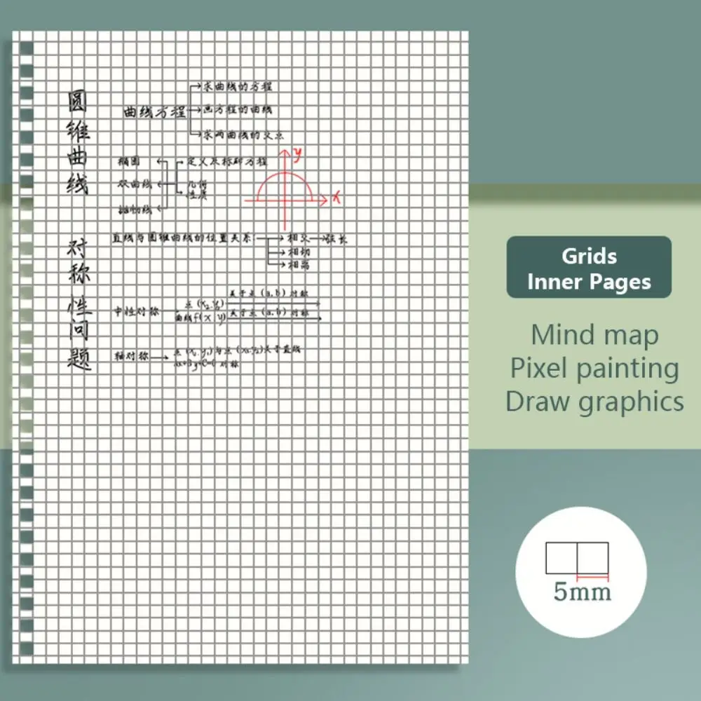 80Sheets A5/B5/A4 Spiral Coil Notebook Flip Over Thickened Grids/Blank/Horizontal Line Notepad Journal Diary Sketchbook