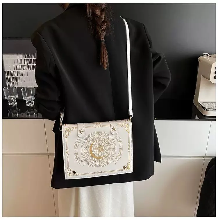 Y2K Magic Book Lolita Ita Bag Gothic Shoulder Bag Girls Transparent Pocket Cute Crossbody Handbags Women's Mini Backpacks Purse