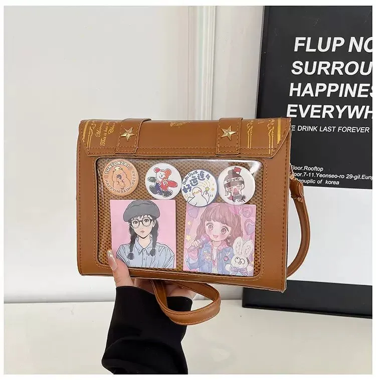 Y2K Magic Book Lolita Ita Bag Gothic Shoulder Bag Girls Transparent Pocket Cute Crossbody Handbags Women's Mini Backpacks Purse