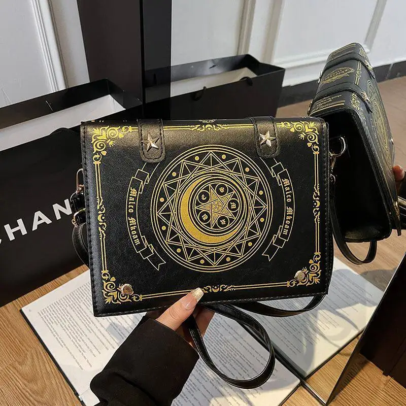 Y2K Magic Book Lolita Ita Bag Gothic Shoulder Bag Girls Transparent Pocket Cute Crossbody Handbags Women's Mini Backpacks Purse