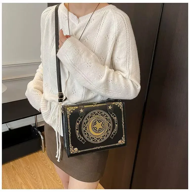 Y2K Magic Book Lolita Ita Bag Gothic Shoulder Bag Girls Transparent Pocket Cute Crossbody Handbags Women's Mini Backpacks Purse