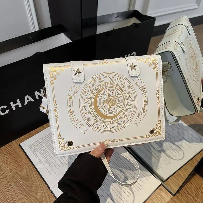 Y2K Magic Book Lolita Ita Bag Gothic Shoulder Bag Girls Transparent Pocket Cute Crossbody Handbags Women's Mini Backpacks Purse
