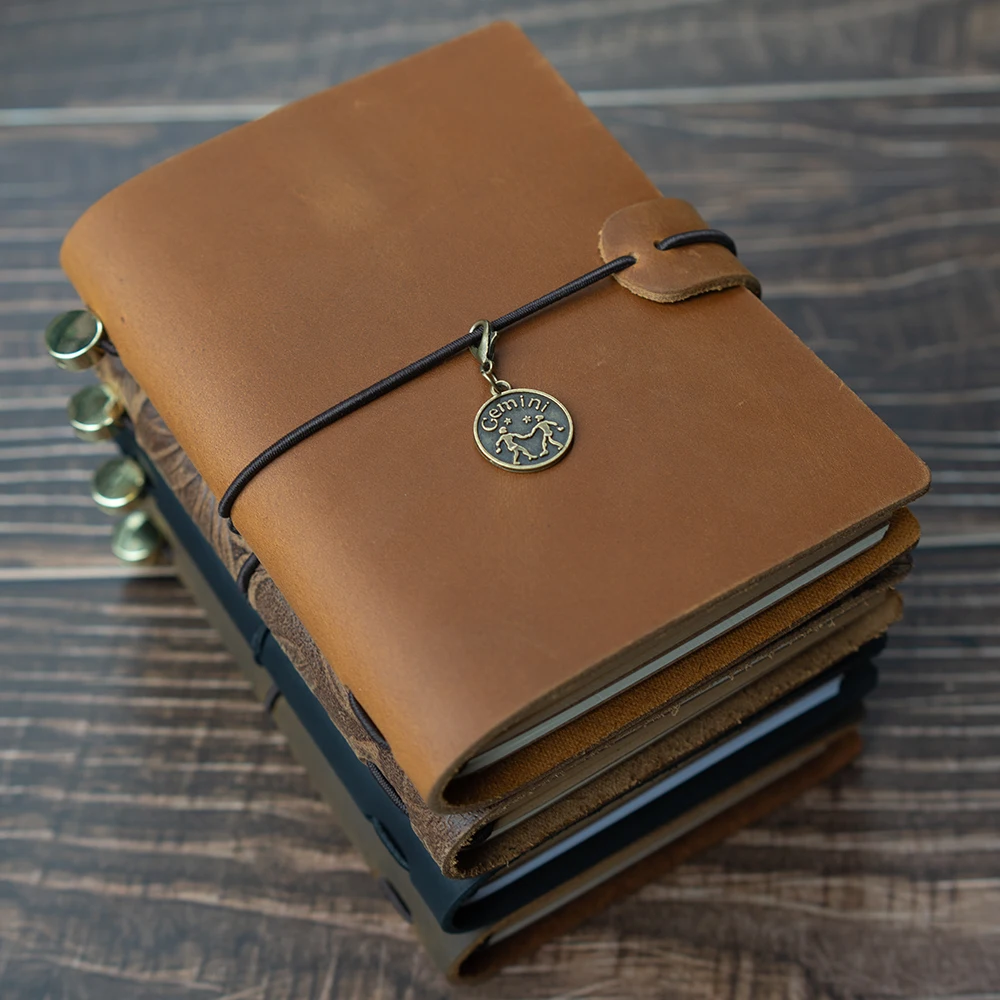 New Notebook 100% Genuine Leather Diary Handmade Vintage Cowhide Sketchbook Notepad TN Traveler Portable Notebook Cove