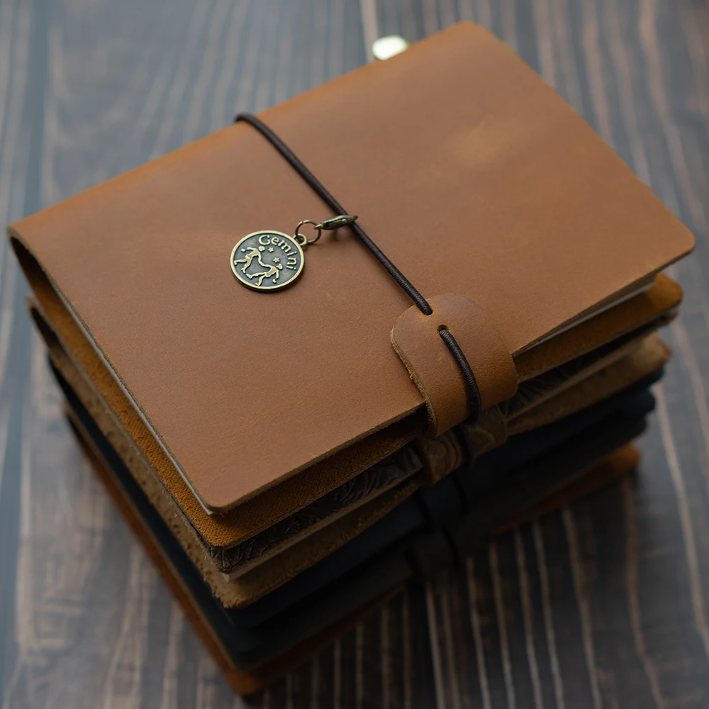 New Notebook 100% Genuine Leather Diary Handmade Vintage Cowhide Sketchbook Notepad TN Traveler Portable Notebook Cove