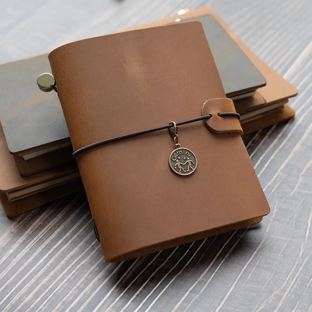 New Notebook 100% Genuine Leather Diary Handmade Vintage Cowhide Sketchbook Notepad TN Traveler Portable Notebook Cove
