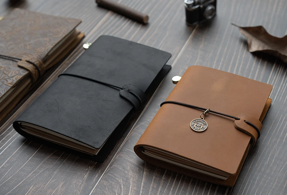 New Notebook 100% Genuine Leather Diary Handmade Vintage Cowhide Sketchbook Notepad TN Traveler Portable Notebook Cove