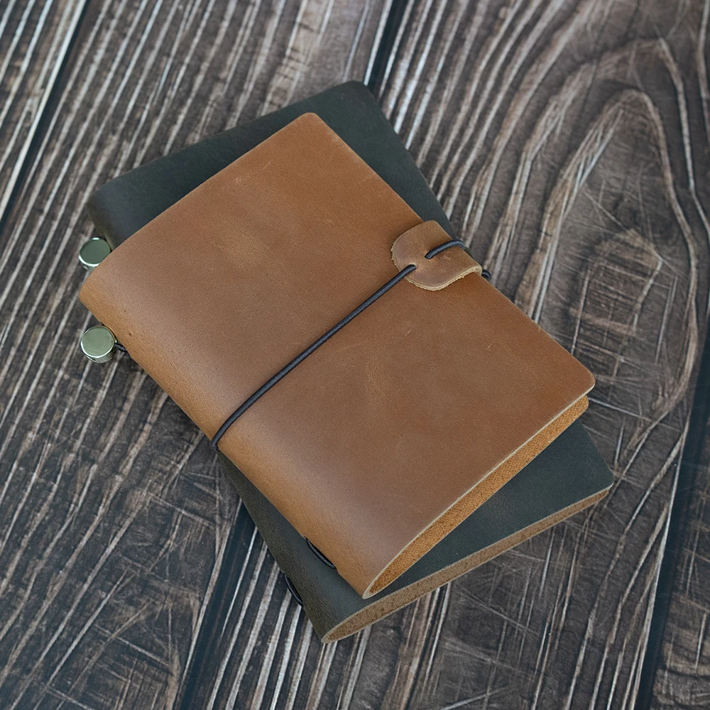 New Notebook 100% Genuine Leather Diary Handmade Vintage Cowhide Sketchbook Notepad TN Traveler Portable Notebook Cove