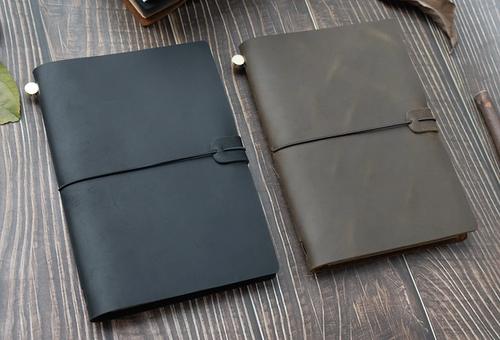 New Notebook 100% Genuine Leather Diary Handmade Vintage Cowhide Sketchbook Notepad TN Traveler Portable Notebook Cove