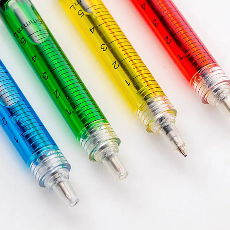 24Pcs Novelty Lifelike Syringe Pen Peculiar Shape Cute Stationery Ballpoint Pens Bullet 5mm Children Gift Prizes Ballpen