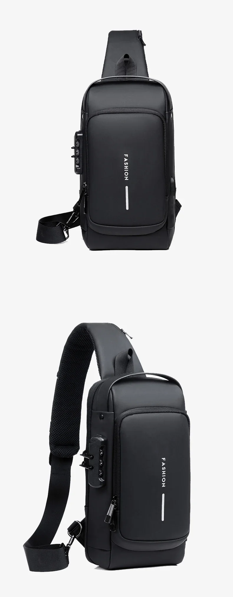 Desinger Multifunction Anti-theft USB Shoulder Crossbody Bag Travel Sling Pack Messenger Pack Chest Bag Male Luxury Brand Men