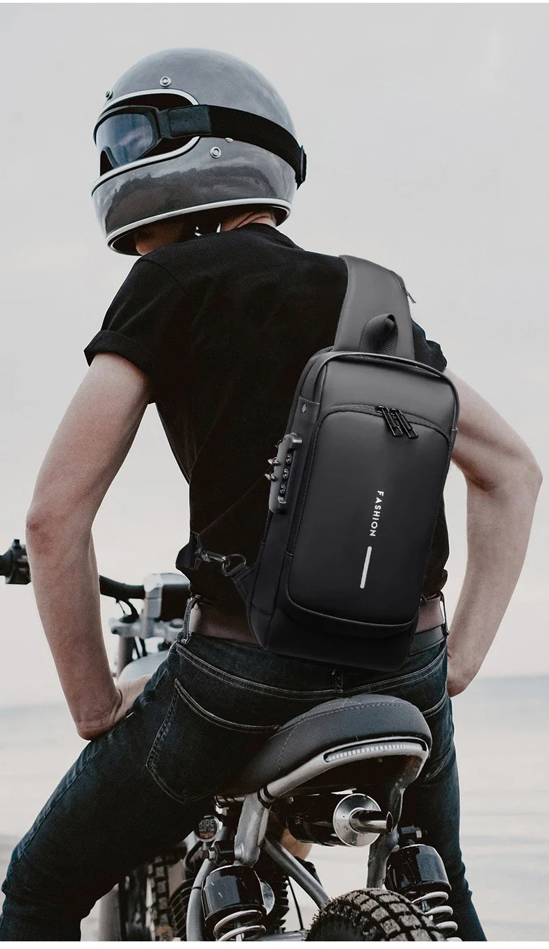 Desinger Multifunction Anti-theft USB Shoulder Crossbody Bag Travel Sling Pack Messenger Pack Chest Bag Male Luxury Brand Men