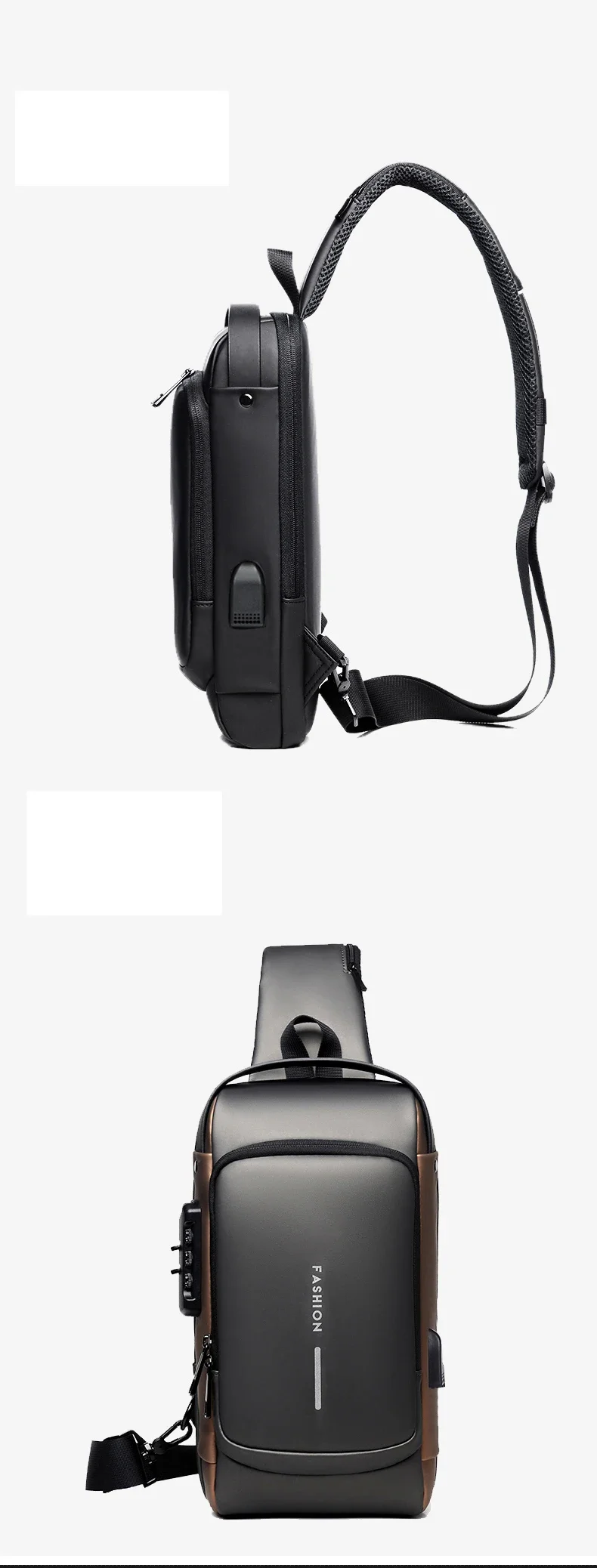Desinger Multifunction Anti-theft USB Shoulder Crossbody Bag Travel Sling Pack Messenger Pack Chest Bag Male Luxury Brand Men