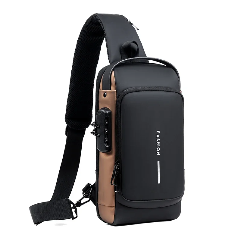 Desinger Multifunction Anti-theft USB Shoulder Crossbody Bag Travel Sling Pack Messenger Pack Chest Bag Male Luxury Brand Men
