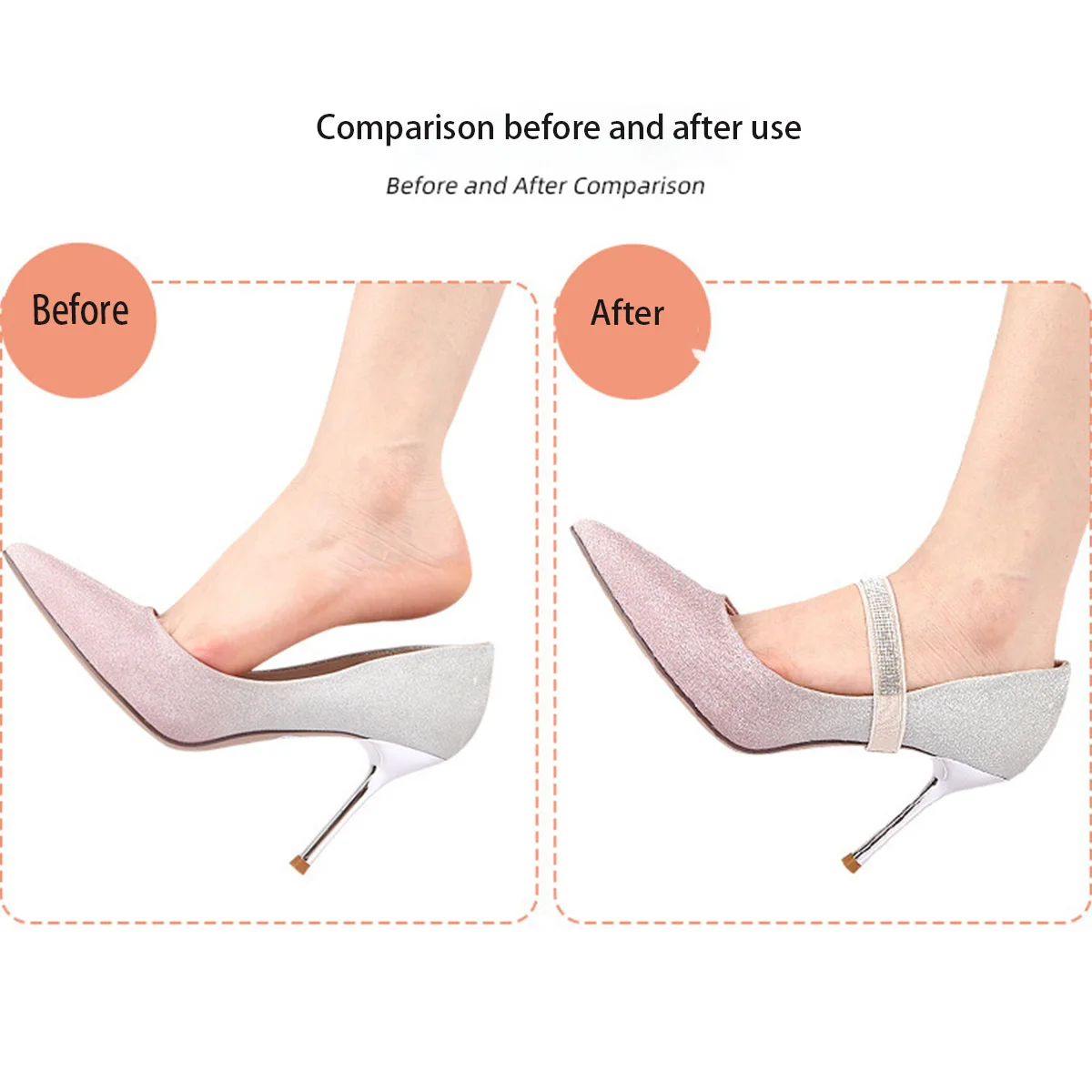 1 Pair Diamond Anti-Drop Heel Straps Portable Fixed Shoelaces,7 Colors Elastic Harness Shoelaces