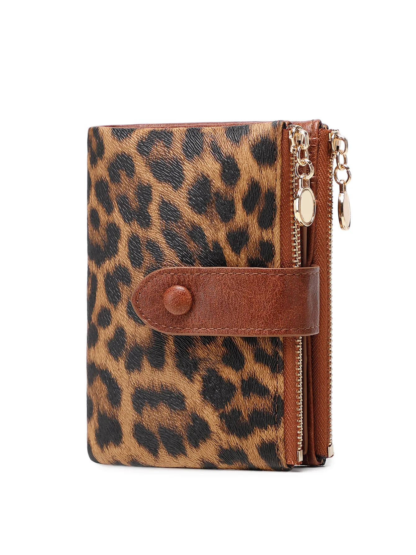 Minimalist Women's Wallet Short Three Layer Large Capacity Double Zipper Card Holder ID Card Credit Bank Card Holder Money Bag