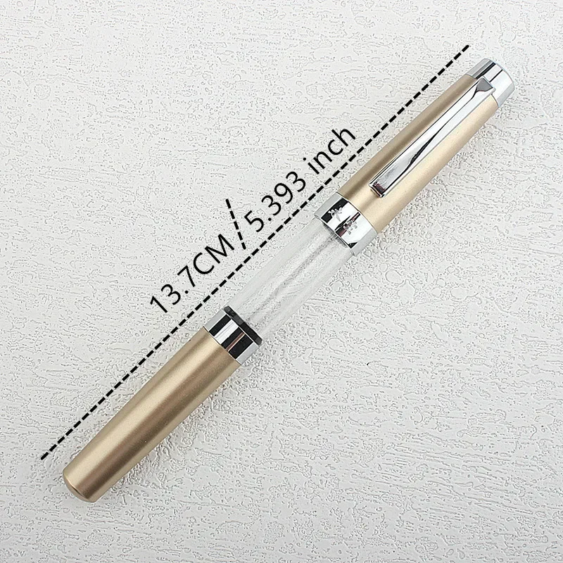 Press Type Ink Suction 3024 Fountain Pen EF Nib Olive Green Transparent Barrel for Calligraphy Signature A7555
