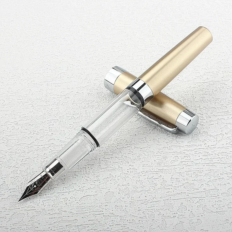Press Type Ink Suction 3024 Fountain Pen EF Nib Olive Green Transparent Barrel for Calligraphy Signature A7555