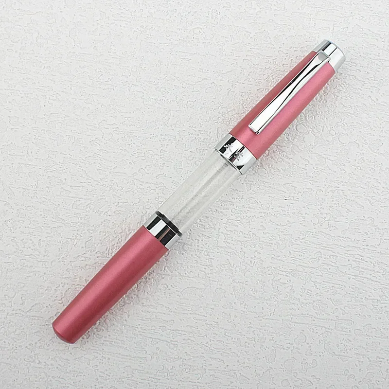 Press Type Ink Suction 3024 Fountain Pen EF Nib Olive Green Transparent Barrel for Calligraphy Signature A7555