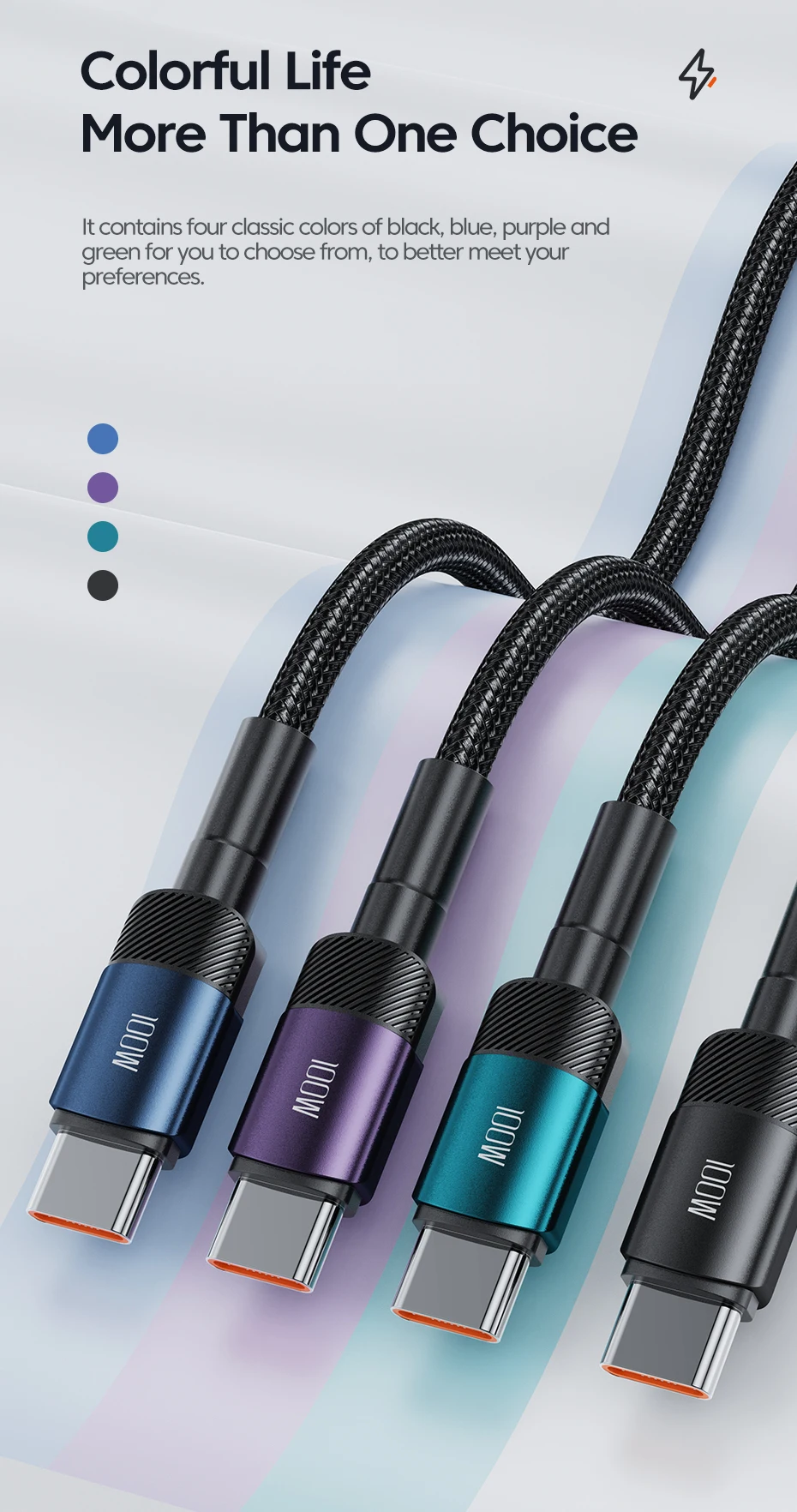 Toocki 6A USB To Type C Cable for Huawei Xiaomi PD 100W Fast Charging Charger USB C Data Cord Quick Charge for Samsung Oneplus