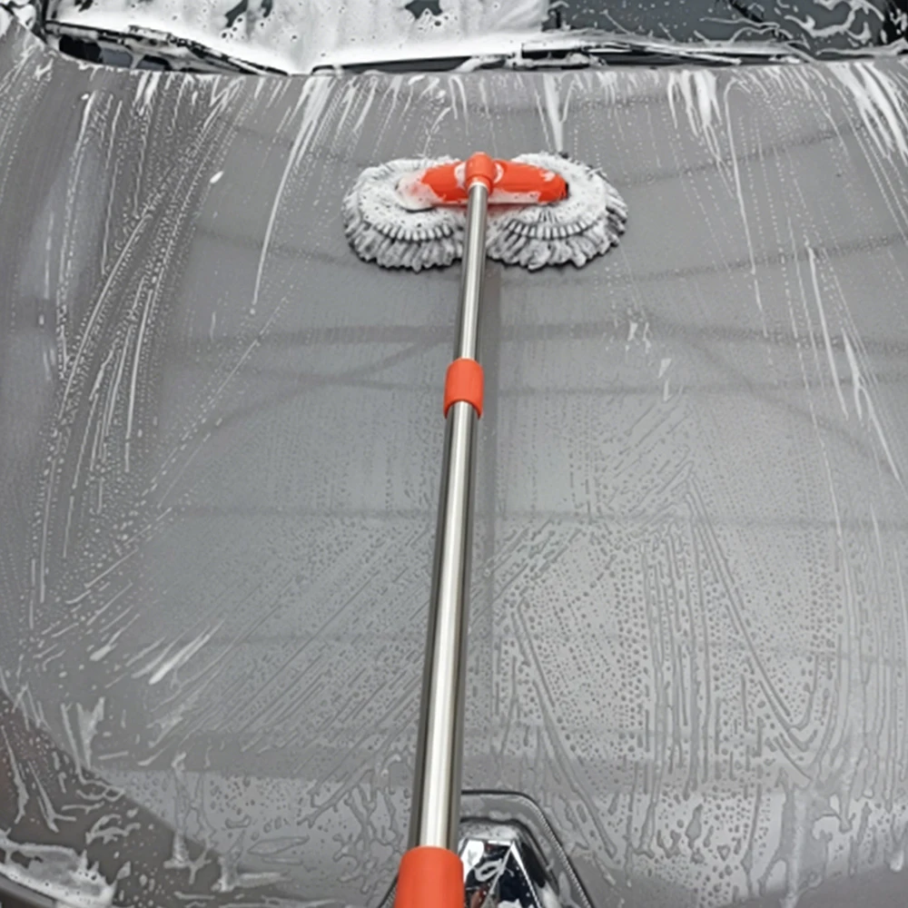 1X Car Cleaning Wash Multipurpose Kit Microfiber Brush Mop Sponge Wipe Auto Home Tools Universal Clean Accessories Yellow Gray