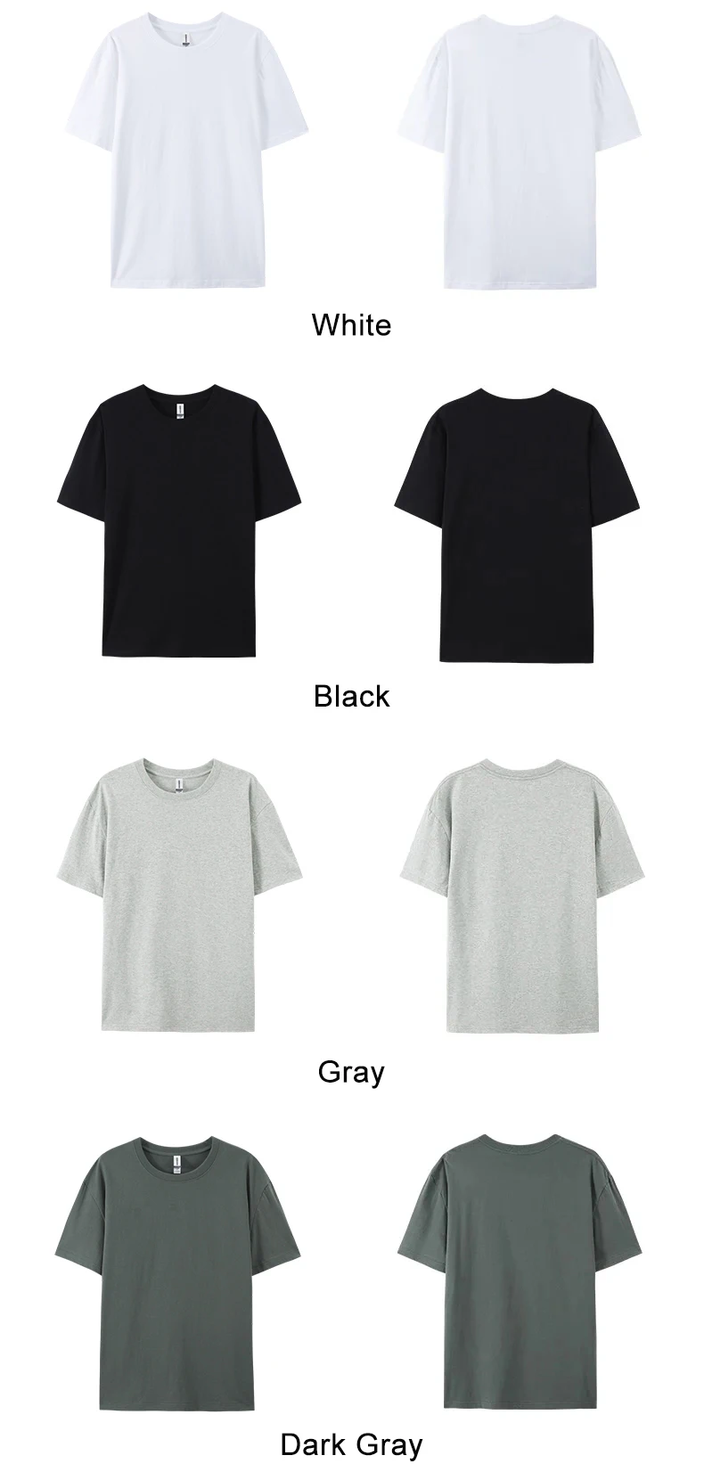 100% Cotton Solid Tshirts Men Woman Short Sleeve Fashion Brand Trend Casual Soft Clothing Tees Customized Products Summer Tops