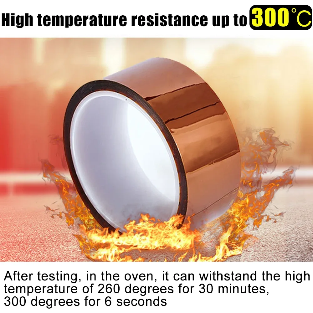 5-40mm Kapton Tape Polyimide Adhesive Insulating Adhesive Tape Каптоновый Скотч Heat Tape for Board Protection