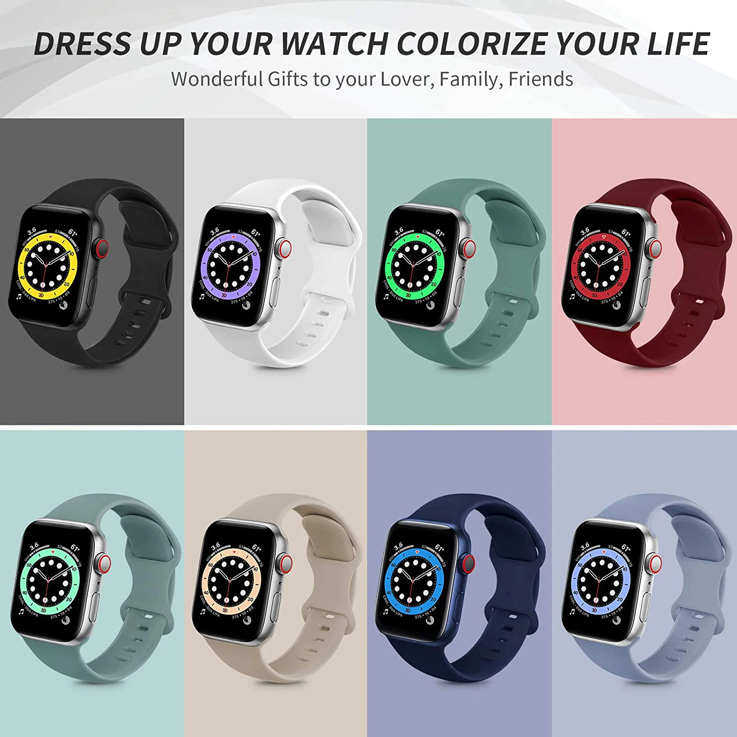 Silicone Strap for Apple Watch Bands 40mm 44mm 46mm 45mm 49mm Correa Bracelet iWatch Series Ultra 4 3 2 7 8 9 SE 10 11 12 Band