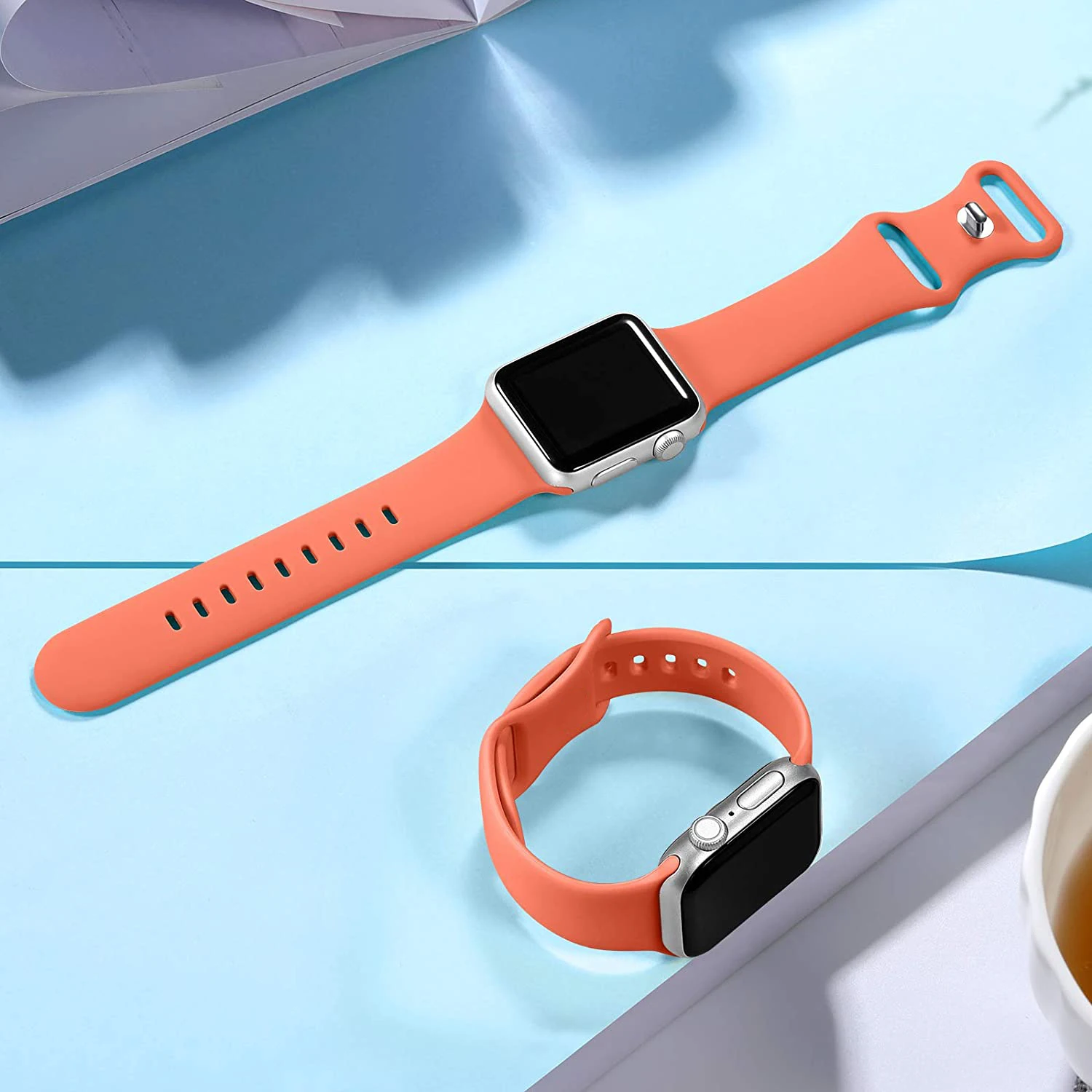 Silicone Strap for Apple Watch Bands 40mm 44mm 46mm 45mm 49mm Correa Bracelet iWatch Series Ultra 4 3 2 7 8 9 SE 10 11 12 Band