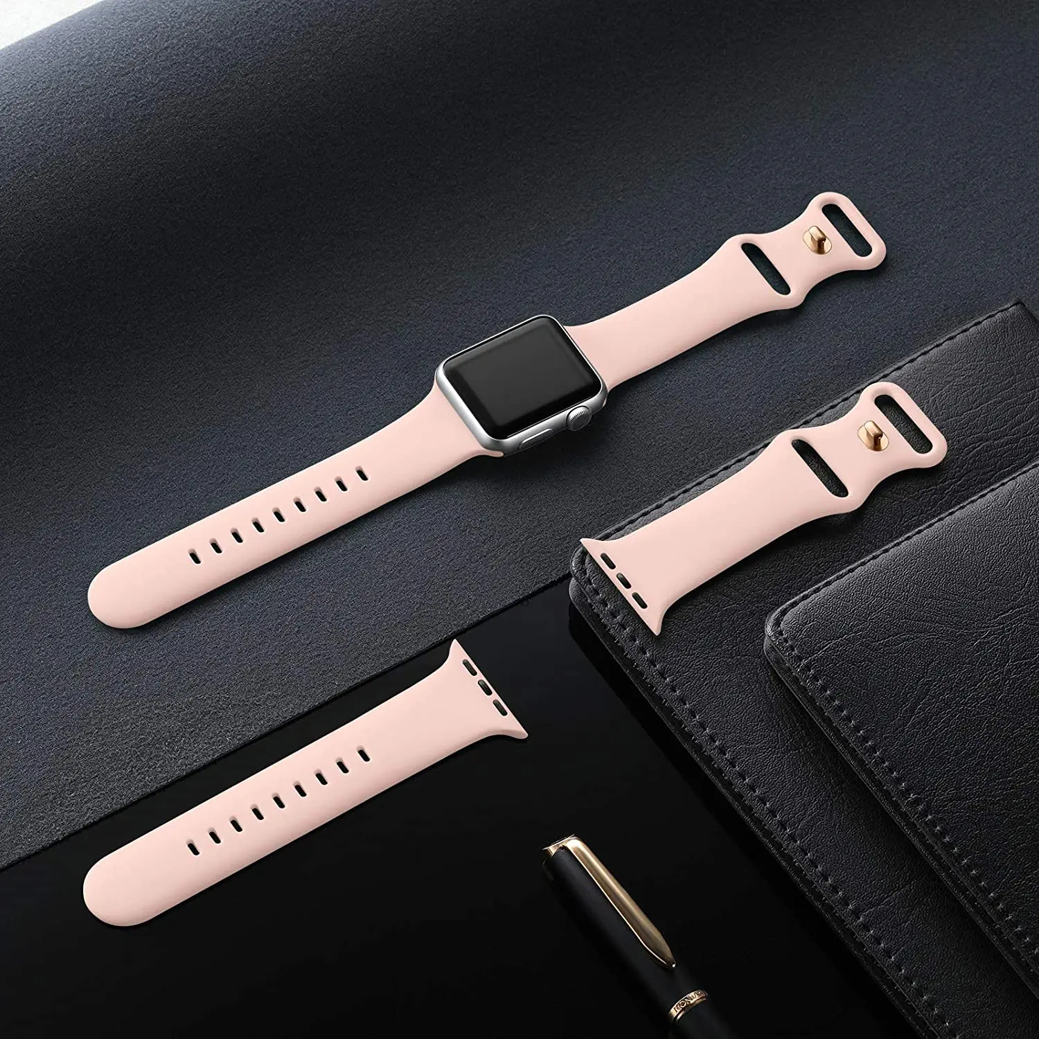 Silicone Strap for Apple Watch Bands 40mm 44mm 46mm 45mm 49mm Correa Bracelet iWatch Series Ultra 4 3 2 7 8 9 SE 10 11 12 Band