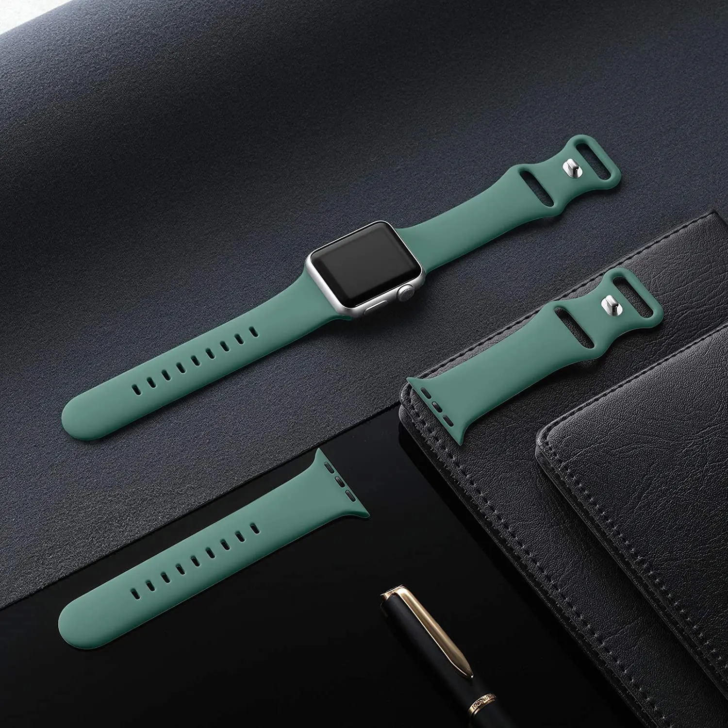 Silicone Strap for Apple Watch Bands 40mm 44mm 46mm 45mm 49mm Correa Bracelet iWatch Series Ultra 4 3 2 7 8 9 SE 10 11 12 Band