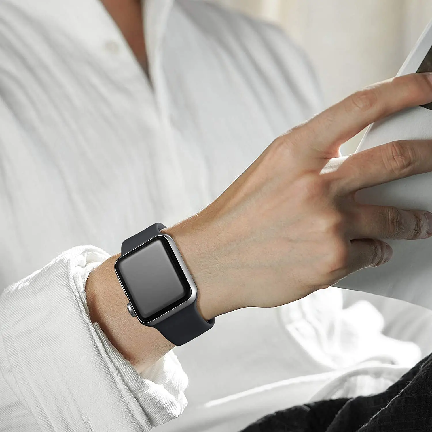 Silicone Strap for Apple Watch Bands 40mm 44mm 46mm 45mm 49mm Correa Bracelet iWatch Series Ultra 4 3 2 7 8 9 SE 10 11 12 Band