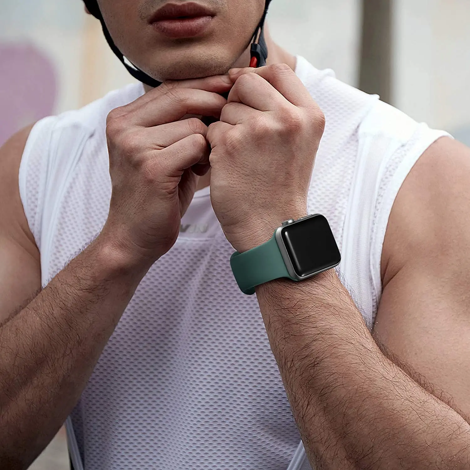 Silicone Strap for Apple Watch Bands 40mm 44mm 46mm 45mm 49mm Correa Bracelet iWatch Series Ultra 4 3 2 7 8 9 SE 10 11 12 Band