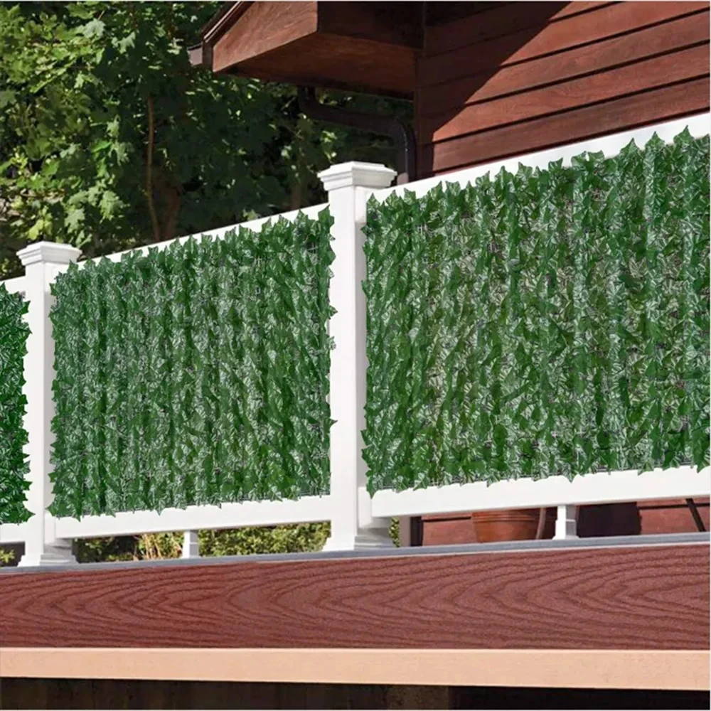 Artificial Ivy Hedge Green Leaf Fence Panels Faux Privacy Fence Screen for Home Outdoor Garden Balcony Decoration