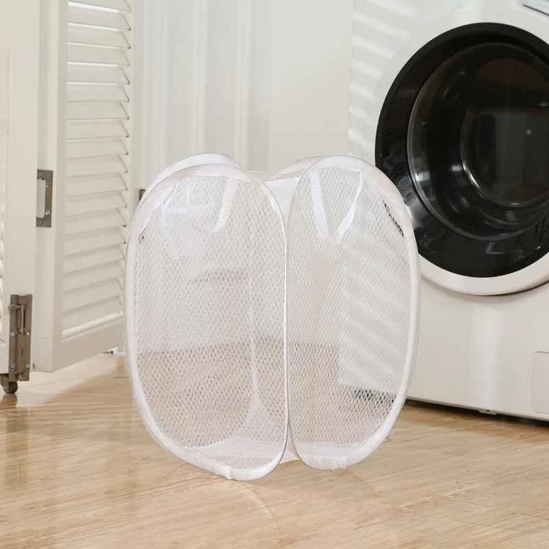 Collapsible Pop-up Mesh Laundry Basket Portable Clothes Hamper for Easy Washing and Storage of Dirty Clothes Socks Toys Sundries