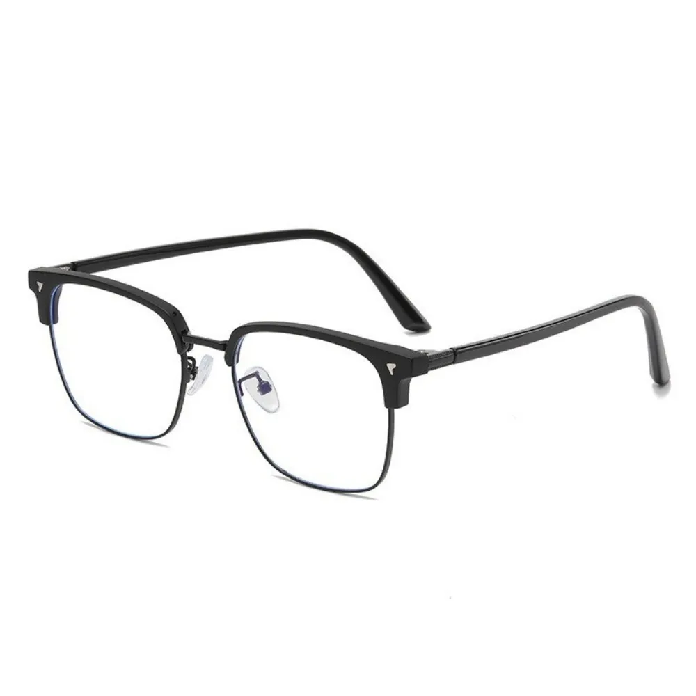 Photochromic Anti Radiation Blue Light Eyeglasses Square Metal Frame Computer Glasses for Women Men Replaceable Lens