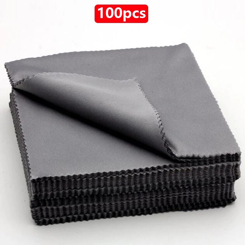 1/20/100/300 pcs/lot Black Microfiber Sunglasses Eyeglasses Cleaning Cloth 13*13cm Glasses Eyewear Clean Lens Cloth Accessories