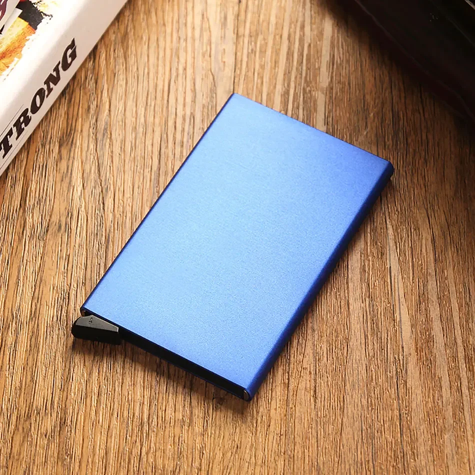 Rfid Credit Card Holder Metal Thin Slim Smart Wallet Men Women Wallets Pop Up Minimalist Small Black Purse Mini Walets for Men