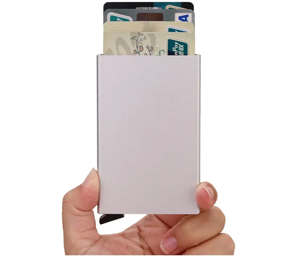 Rfid Credit Card Holder Metal Thin Slim Smart Wallet Men Women Wallets Pop Up Minimalist Small Black Purse Mini Walets for Men