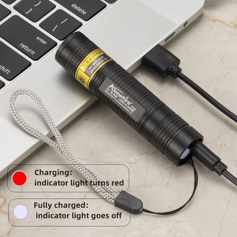 365nm Mini UV Led Blacklight Flashlight Usb Rechargeable Nail Lamp Pet Stain Leakage Marker Ore Money Scorpion Detection Lights
