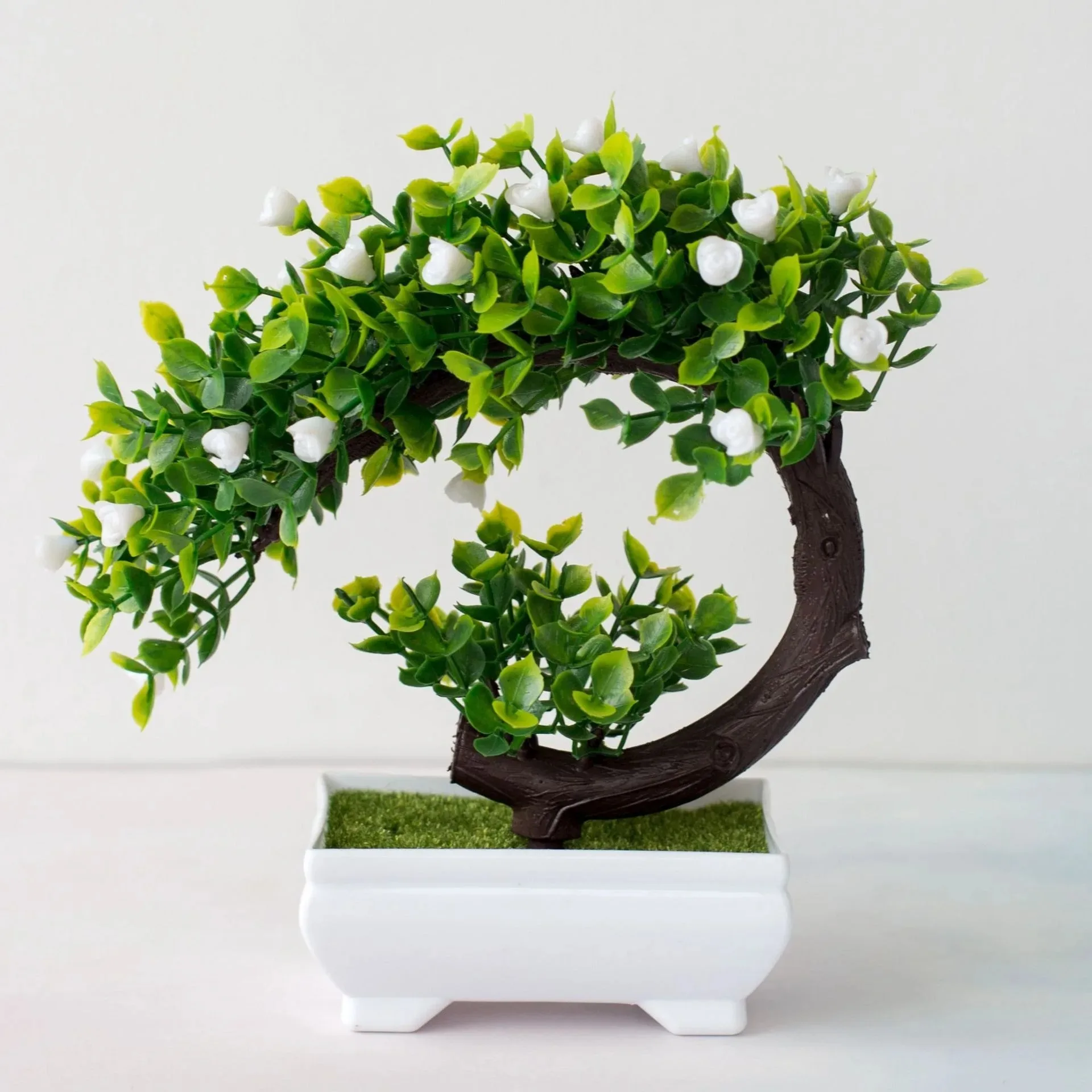 Artificial Plants Bonsai Simulated Tree Potted Fake Flowers Table Porch Potted Ornaments Home Wedding Decor Housewarming Gift
