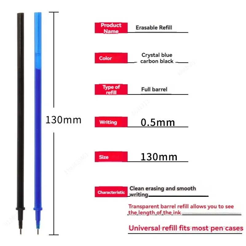 100 Pcs/set Kawaii Erasable Refill Erasable Pens Gel Pen Sketch Writing Stationery for Notebook School Supplies Cute Kids Pencil