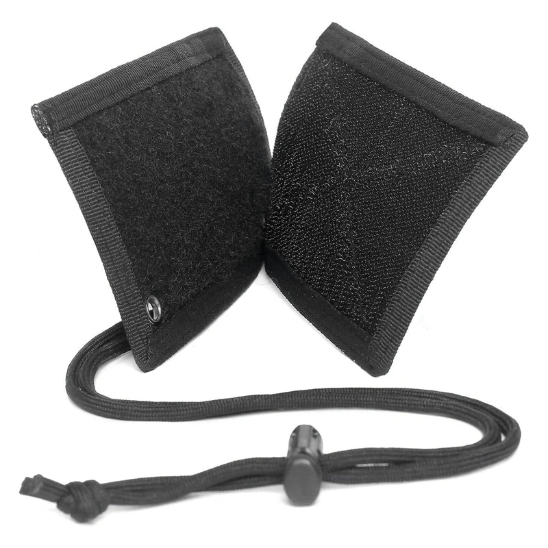 Tactical ID Card Holder Hook Loop Patch Tour Guide Badge Holders Outdoor Travel Pouch Pen Purse and Nylon Lanyard