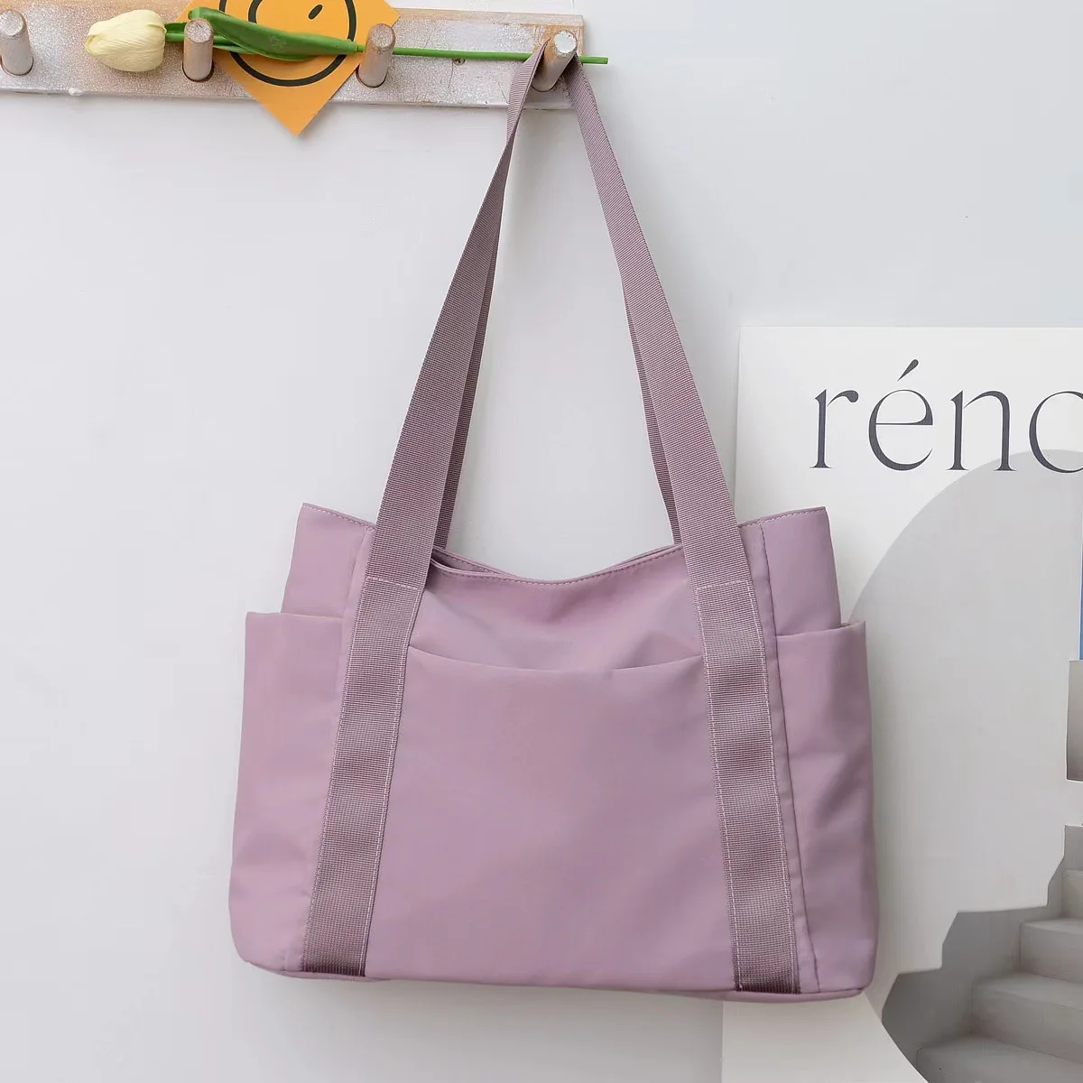 Women's Bag Designer Luxury Bags Nylon Commuting Shoulder Handbag Solid Color Tote Bag Mommy Large Capacity Vacation Handbag2024