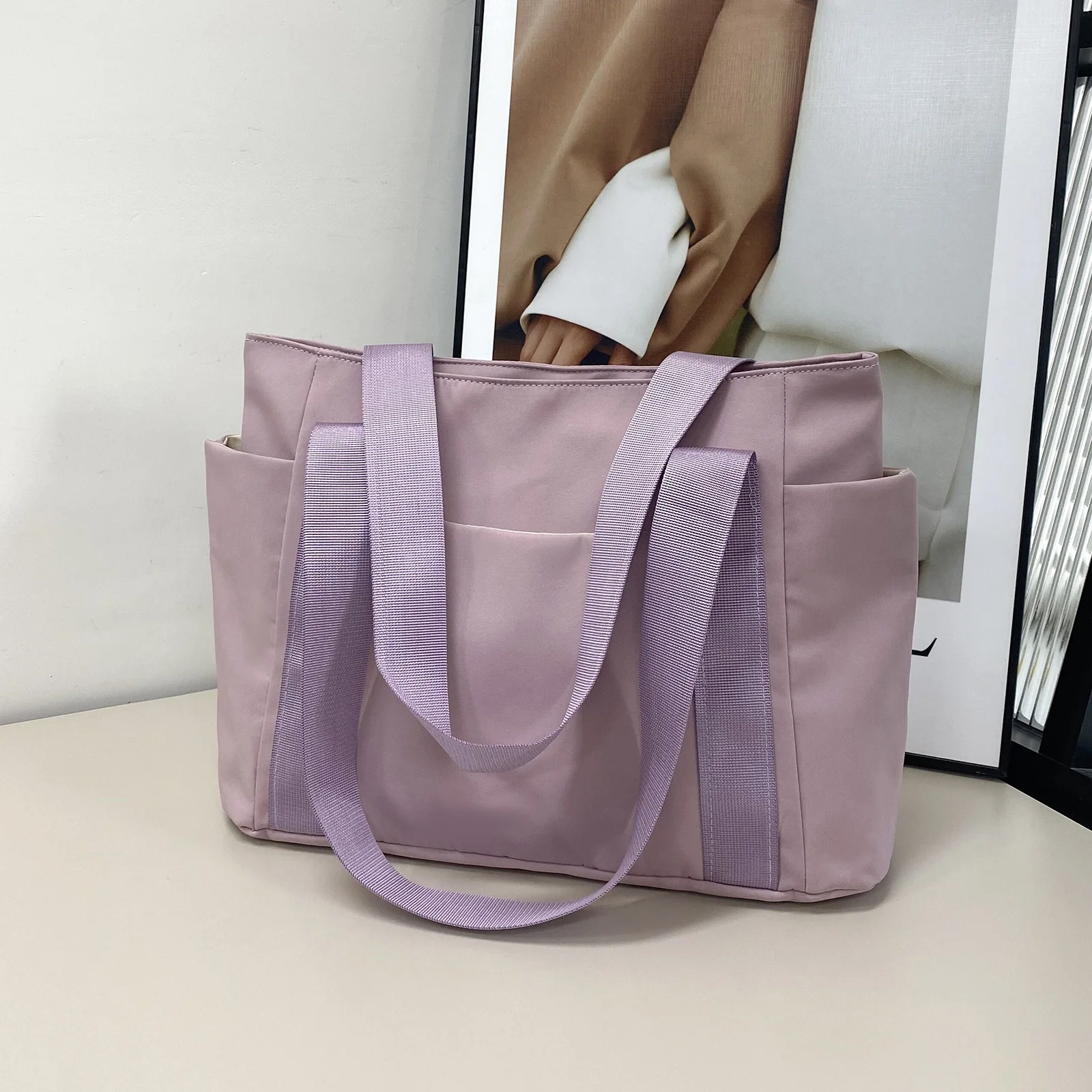 Women's Bag Designer Luxury Bags Nylon Commuting Shoulder Handbag Solid Color Tote Bag Mommy Large Capacity Vacation Handbag2024