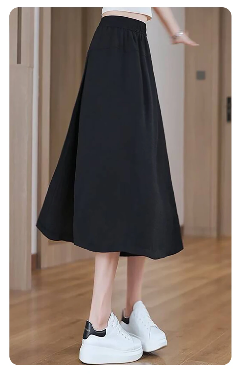 New Female Summer Thin Fashion Versatile Slimming 7-Point Trousers Women'S Commuter Loose High Waist Casual Wide Leg Pants