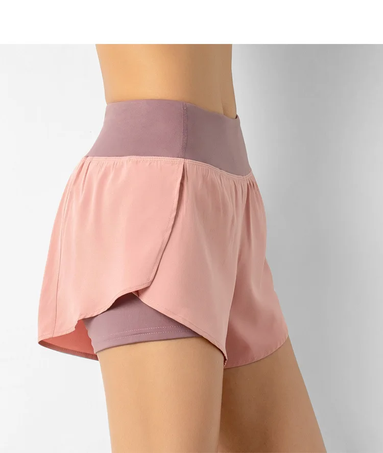 Sport Shorts Women Sportswear Double-deck Running Shorts Yoga Bottoms Summer Gym Fitness Training Jogging Short Pants